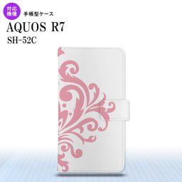 SH-52C AQUOS R7 手帳型スマホケース カバー ダマスク ピンク  nk-004s-r7-dr1033