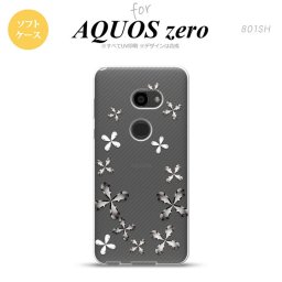 AQUOS zero アクオス ゼロ 801SH スマホケース カバー ソフトケース 花柄 グレー nk-801sh-tp075[スマホ,スマホケース,スマホカバー,ケース,カバー,ジャケット]