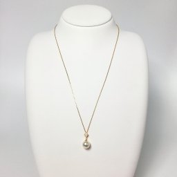 伊勢志摩産アコヤ本真珠 Kダイヤ入りスライドペンダント8.0-8.5mm ネックレス ペンダント 真珠 伊勢志摩産 ジュエリー 本真珠 ダイヤ アクセサリー