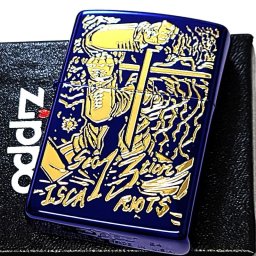 ZIPPO 平野耕太 アンデルセン 十字架 ヘルシング ジッポ ライター イオンブルー HELLSING 漫画 アニメ 彫刻 金差し おしゃれ ゴールド かっこいい 青 メンズ ギフト プレゼント