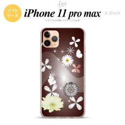 iPhone11ProMax iPhone11pro max スマホケース ソフトケース 花柄 ミックス B 茶 メンズ レディース nk-i11pm-tp276