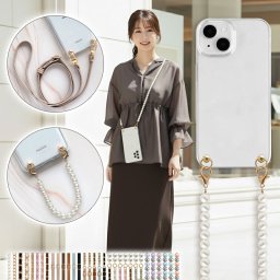 スマホケース ハード【HWV31 HUAWEI nova2専用 クリアケース×ショートorロングストラップ】スマホショルダー ショルダー タイプ ストラップ スマホカバー ハードケース 斜めがけ くすみ ギフト(メール便送料無料)受注生産