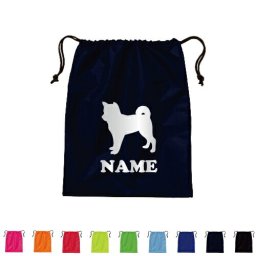 「柴犬」巾着バッグ 名入れシューズバッグ 靴入れ 上履き入れ 巾着袋 部活 ドッグ 習い事 文化部 卒団記念品 卒部祝い 卒団祝い 卒業記念品 卒業祝い 引退記念 体操着入れ ピクトグラム