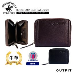  BEVERLYHILLSPOLOCLUB ビバリーヒルズポロクラブ 小銭入れ コインケース メンズ レディース 財布 本革 YKKファスナー お札二つ折り収納可 ブランドロゴ サイドステッチ ラウンドファスナー 小銭入れ コインケース 小銭入れ サイドラインギフト outfit 敬老の日 プレゼント ギフト