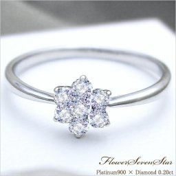 【完全無色透明Fカラー】【大特価】pt900 pt950【0.2ct】フラワーダイヤモンドリング 指輪 [SIクラス F～Dカラー 無色透明 GOOD～VERYGOOD] ハートアンドキューピット フラワーリング 重ね着け 婚約指輪 記念日 可愛い 細美【送料無料】      LPR-0304A
