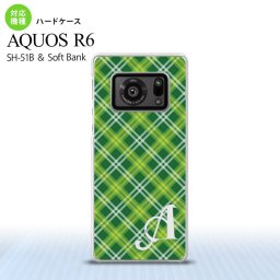 SH-51B AQUOS R6 AQUOS R6 スマホケース ハードケース チェック A 緑 +アルファベット メンズ レディース nk-r6-435i