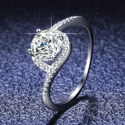 リング レディース モアサナイト ホワイト シルバー925 シルバー 7号 9号 11号 14号 16号 18号 フリーサイズ 1ct km015