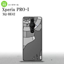Xperia PRO I Xperia PRO-I 背面ケース カバー ステンドグラス風 おしゃれ 猫 ホワイト ステンドグラス風 背面カバー android nk-xproi-sg52