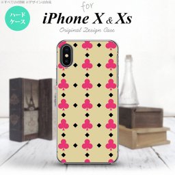 【iPhoneX】【スマホケース/スマホカバー】【アイフォンX】iPhoneX スマホケース カバー アイフォンX トランプ(クラブ) ベージュ×ピンク nk-ipx-534【メール便送料無料】