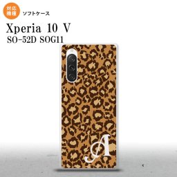 Xperia10V Xperia10V スマホケース 背面ケースソフトケース 豹柄 B 茶 +アルファベット 2023年 7月発売 nk-xp105-tp898i