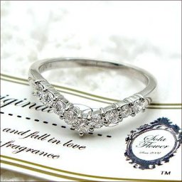 【完全無色透明Fカラー】 K18YG/PG/WG【0.3ct】V字 エタニティダイヤモンドリング エタニティリング [SIクラス F～Dカラー 無色透明 GOOD～VERYGOOD] ハートアンドキューピット 18金 18K 結婚 ピンキーリング 記念日【送料無料】     LPR-1550B