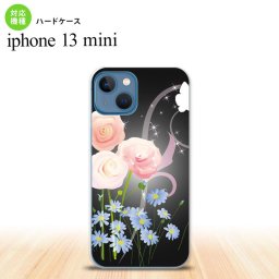iPhone13mini iPhone13 mini ケース ハードケース 花柄 ミックス C 黒  nk-i13m-283