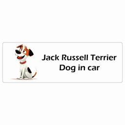 Jack Russell Terrier ジャックラッセルテリア Dog IN CAR カーステッカー 犬 アメリカン カートゥーン スタイル アニメ風 15x5cm 長方形 防水 屋外 屋内 ドッグオンボード デカール