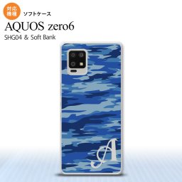 SHG04 SHG04 ZERO6 AQUOS zero6 スマホケース ソフトケース タイガー 迷彩 A 青 +アルファベット メンズ レディース nk-zero6-tp1167i