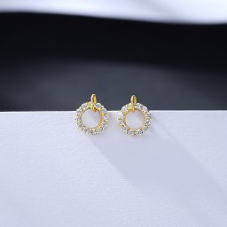 ピアス 両耳用 レディース キュービックジルコニア ホワイト シルバー925 イエローゴールド ce21011618