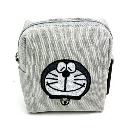 ドラえもん  ミニポーチＢＫ モノクロ刺繍ドラえもん 小物入れ グレー  マリモクラフト