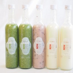 セレクト甘酒5本セット(一糀吟醸500ｍｌ×2本・古代あまざけ(愛知県)500ml×1本・抹茶500ｍｌ×2)