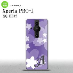 XperiaPRO-I Xperia PRO-I スマホケース 背面ケース ハードケース 花柄 サクラ C 紫 +アルファベット 背面カバー android nk-xproi-064i