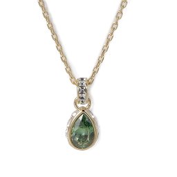 スワロフスキー　SWAROVSKI　ネックレス　5648751　Chroma 　クロマ　ペンダント　ゴールドトーン　グリーンクリスタル　ペアカットモチーフ　ディアドロップ