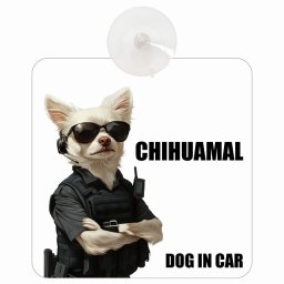 CHIHUAMAL チワマル DOG IN CAR 吸盤 収れん火災防止タイプ 車内用 セキュリティガード風 ちょい悪 ドッグオンボード 安全対策 あおり運転 セーフティサイン 窓ガラス カーサイン 車 犬
