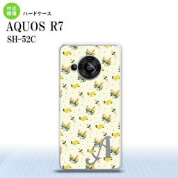 SH-52C AQUOS R7 スマホケース 背面ケース ハードケース 花柄 バラ ドット 小 黄 +アルファベット 2022年 7月発売 nk-r7-251i
