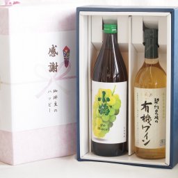 感謝の贈り物ボックス マスカットの香り芋焼酎と酸化防止剤無添加ワインセット(酸化防止剤無添加 契約農場の有機白ワイン やや甘口(長野県)720ml小鶴芋焼酎ザマスカット25度(山梨県)500ml