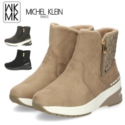 ショートブーツ レディース 撥水 屈曲 ジッパー付き 黒 ブラック ベージュ グレー ミッシェルクラン 靴 MK-5041 MICHEL KLEIN