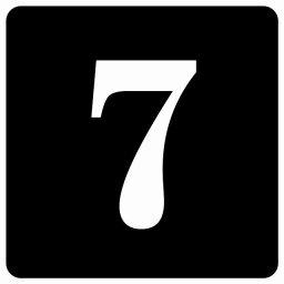 番号シール ナンバー シール 27x27cm ブラック 数字 7 案内板 野球 スポーツ 道具 イベント会場 会議室 部屋番号 店舗 レストラン 飲食店 ショップ ストア 席番号 テーブル