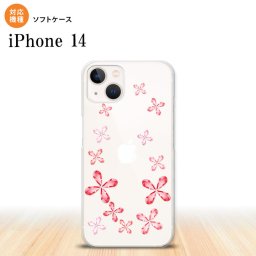 iPhone14 iPhone14 スマホケース 背面ケースソフトケース 花柄 カット 赤 2022年 9月発売 nk-i14-tp806