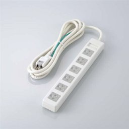 エレコム T-T1D-3625WH 3極6口マグネットシャッタータップ 2.5m