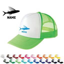 「トビウオ」名入れメッシュキャップ オリジナル セミオーダーメイド  名入れ 部活 サークル 飛魚、アゴ、Flying fish