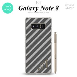 【SC01K】【スマホケース/スマホカバー】【ギャラクシー ノート8】SC01K スマホケース Galaxy Note8 ケース ギャラクシー ノート8 イニシャル ストライプ グレー nk-sc01k-711ini【メール便送料無料】