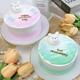 【選べる9色】くまちゃんアイス クリームソーダ風センイルケーキ【メッセージ】【センイルケーキ】【記念日に】4号5号6号