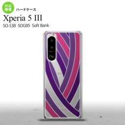 SO-53B SOG05 Xperia5III 背面ケース カバー ステンドグラス風 帯 パープル ステンドグラス風 オススメ 人気 おしゃれ スマート nk-xp53-sg15