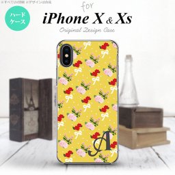 【iPhoneX】【スマホケース/スマホカバー】【アイフォンX】iPhoneX スマホケース ケース アイフォンX イニシャル 花柄・バラ（I） 黄 nk-ipx-263ini【メール便送料無料】