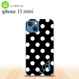iPhone13mini iPhone13 mini ケース ハードケース ドット 水玉 B 黒 白 +アルファベット  nk-i13m-106i
