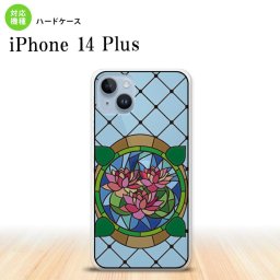 iPhone14 plsu iPhone14 plsu 背面ケース カバー ステンドグラス風 おしゃれ 蓮 ブルー ステンドグラス風 2022年 10月発売 nk-i14pl-sg42
