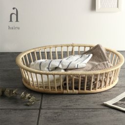 ツルヤ商店 ハイル 乱れかご オーバル h100[籐 ラタン 収納 バスケット 収納バスケット 収納かご 収納カゴ かご カゴ 小物入れ おしゃれ インテリア 丸型] 即納