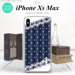 iPhoneXsMax iPhone XS Max スマホケース ハードケース ドット レース C 紺 +アルファベット メンズ レディース nk-ixm-1612i