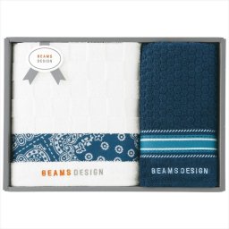 BEAMS DESIGN チェッカーバンダナタオルセット(ネイビーブルー) 51-3139400NB  内祝 内祝い お祝 御祝 記念品 出産内祝い プレゼント 快気祝い 粗供養 引出物