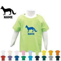 「キツネ」名入れTシャツ/ベビー服、キッズ服、お名前、子供服、キッズウェア、こども服、入園、入学、新学期、幼稚園、保育園、小学校、ベビーウェア、入園祝い、入学祝い、きつね、狐、フォックス【ネコポス発送可】【cf_bst】