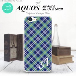 【SHV34】【スマホケース/スマホカバー】【アクオス セリエ】SHV34 スマホケース AQUOS SERIE ケース アクオス セリエ イニシャル チェックA 青 nk-shv34-437ini【メール便送料無料】