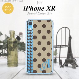 iPhoneXR iPhone XR スマホケース ソフトケース ドット 千鳥 茶 +アルファベット メンズ レディース nk-ipxr-tp1514i