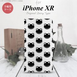 iPhoneXR iPhone XR 手帳型スマホケース カバー カエル かえる 白 黒  nk-004s-ipxr-dr167