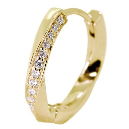 フープピアス メンズ 片耳 10金 ピアス フープ ツイスト ひねり 中折れ式 ダイヤモンド 10k かっこいい オシャレ シンプル メビウス
