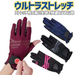 グラウンドゴルフ グローブ ハタチ BH8028 ウルトラストレッチ 2本指カット マーカー磁石付 スマホ対応 シリコンプリント UVカット UPF50+ メンズ レディース