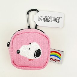 スヌーピー カラフル カラビナミニポーチ ピンク 小物入れ SNOOPY