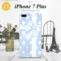 【iPhone7plus】【スマホケース/スマホカバー】【アイフォン7plus】iPhone7plus スマホケース カバー アイフォン7plus ソフトケース イニシャル ドット・リボン 青 nk-i7plus-tp302ini【メール便送料無料】