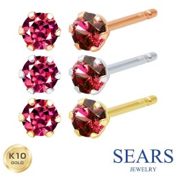 ピアス レディース ルビー K10 10金 スタッドピアス ホワイトゴールド イエローゴールド ピンクゴールド sears（シアーズ） 女性 誕生日プレゼント