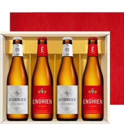 残暑見舞い 紅白ラベル 飲み比べセット【無料 ラッピング メッセージカード】ベルギービール 330ml 4本 ギフト箱付き 詰め合わせ 海外ビール 輸入ビール ギフト男性 お祝い 誕生日 内祝 友人 夫婦 送料無料